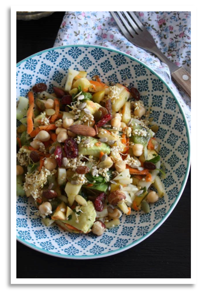 Salade automnale aux torsades de lentilles corail Salade automnale aux torsades de lentilles corail