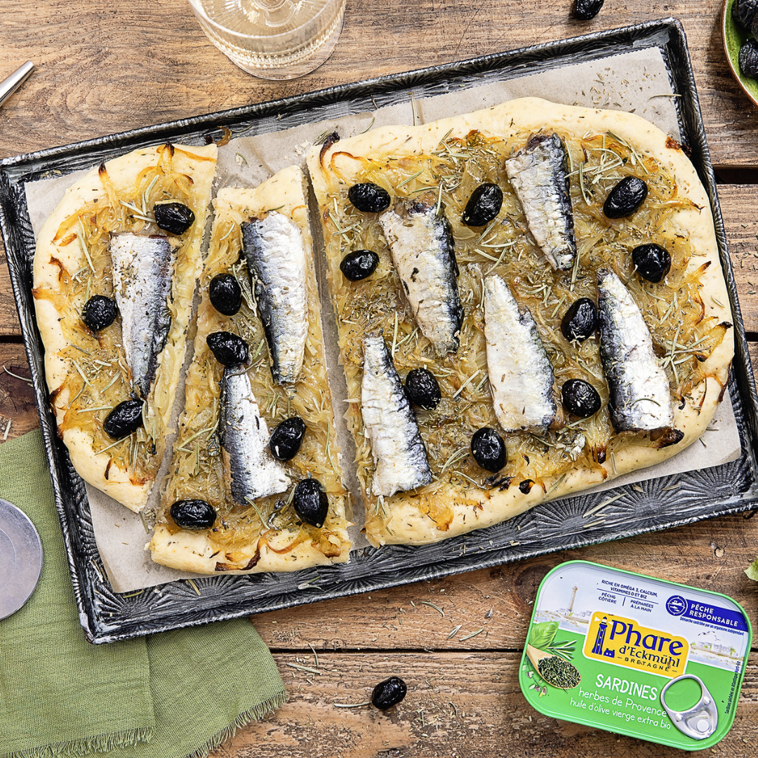 Pissaladière aux sardines et aux herbes de Provence