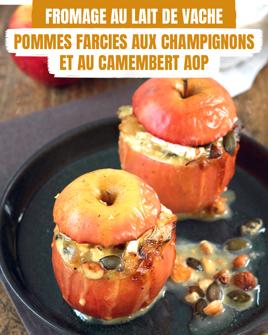 Pommes farcies aux champignons et au camembert AOP