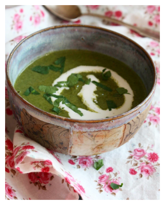 Velouté amandine au cresson et aux flocons de pois chiche Velouté amandine au cresson et aux flocons de pois chiche