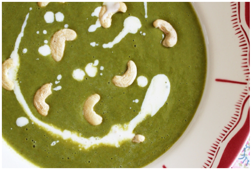 Velouté d’épinards aux asperges– Roulés au pesto Velouté d’épinards aux asperges– Roulés au pesto