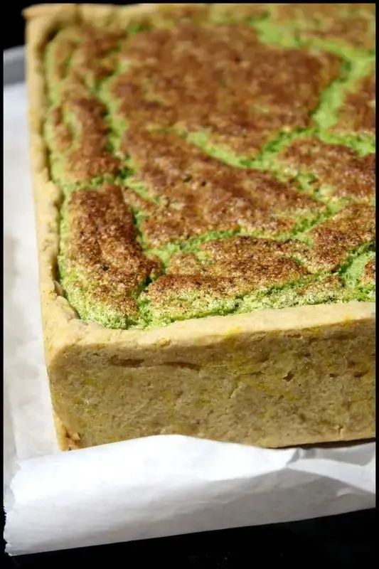 Tarte soufflée aux petits pois et à la menthe de léonine